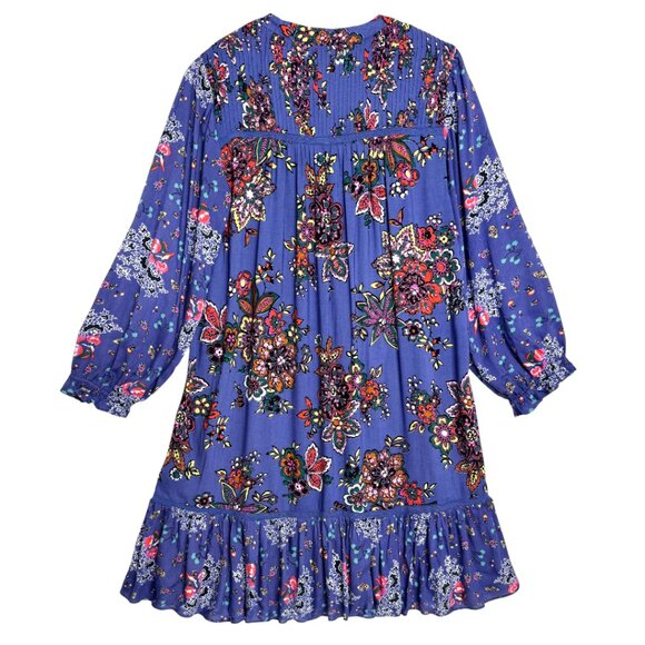 ANTHROPOLOGIE PINTUCK FLORAL COTTAGE BlOOM CORE TUNIC DRESS BOHO SIZE XS - Picture 3 of 8